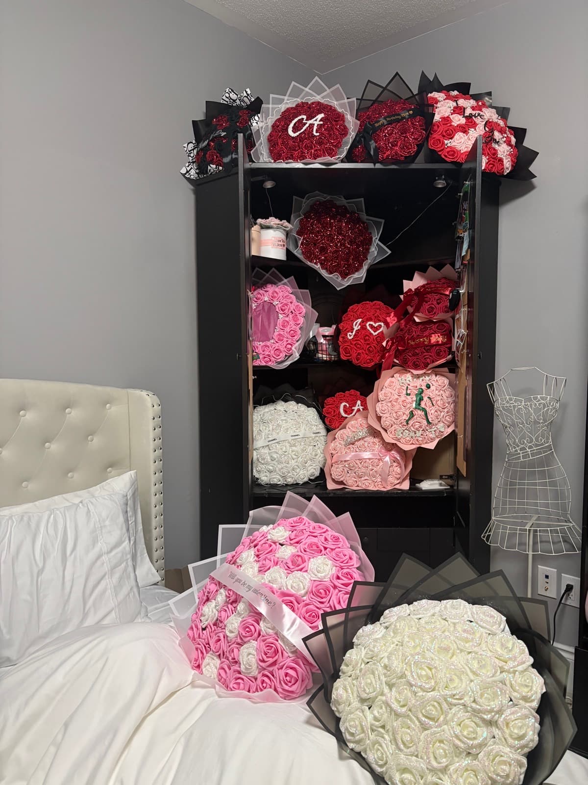 Collection of handmade eternal rose bouquets